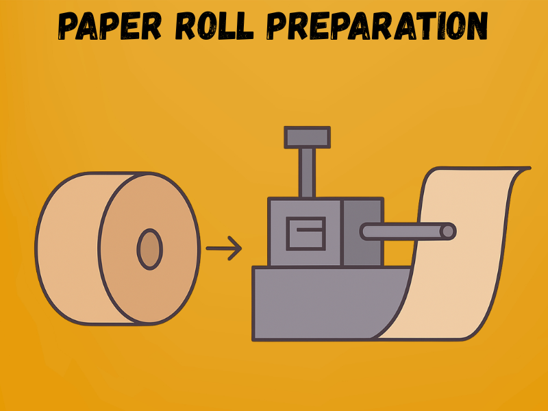 An illustration of a Paper Roll Preparation Process 