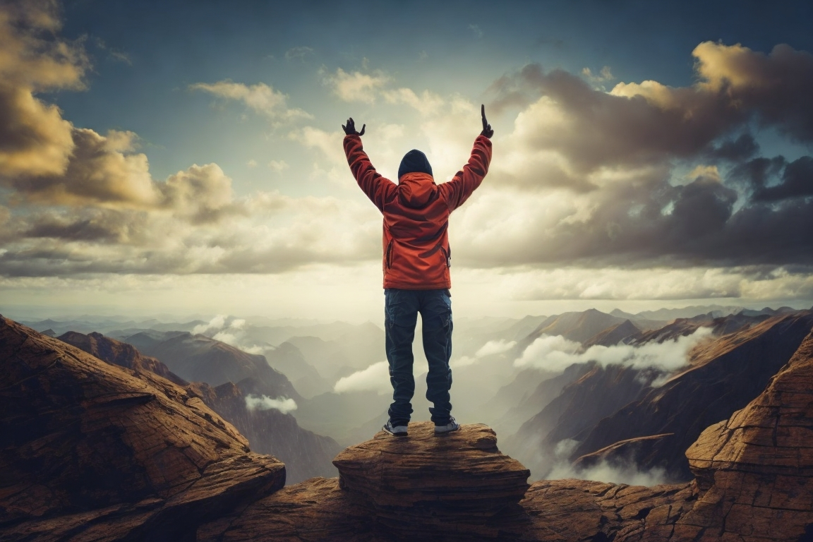 A person overcoming challenges and achieving success