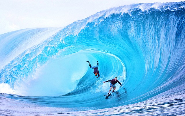 wave, surfing, sea
