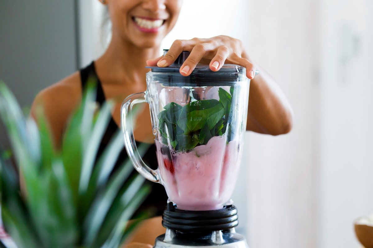 Blueberry basil smoothie