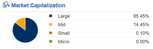 Market Capitalization Breakdown for VOO (Fidelity as of May 2021)