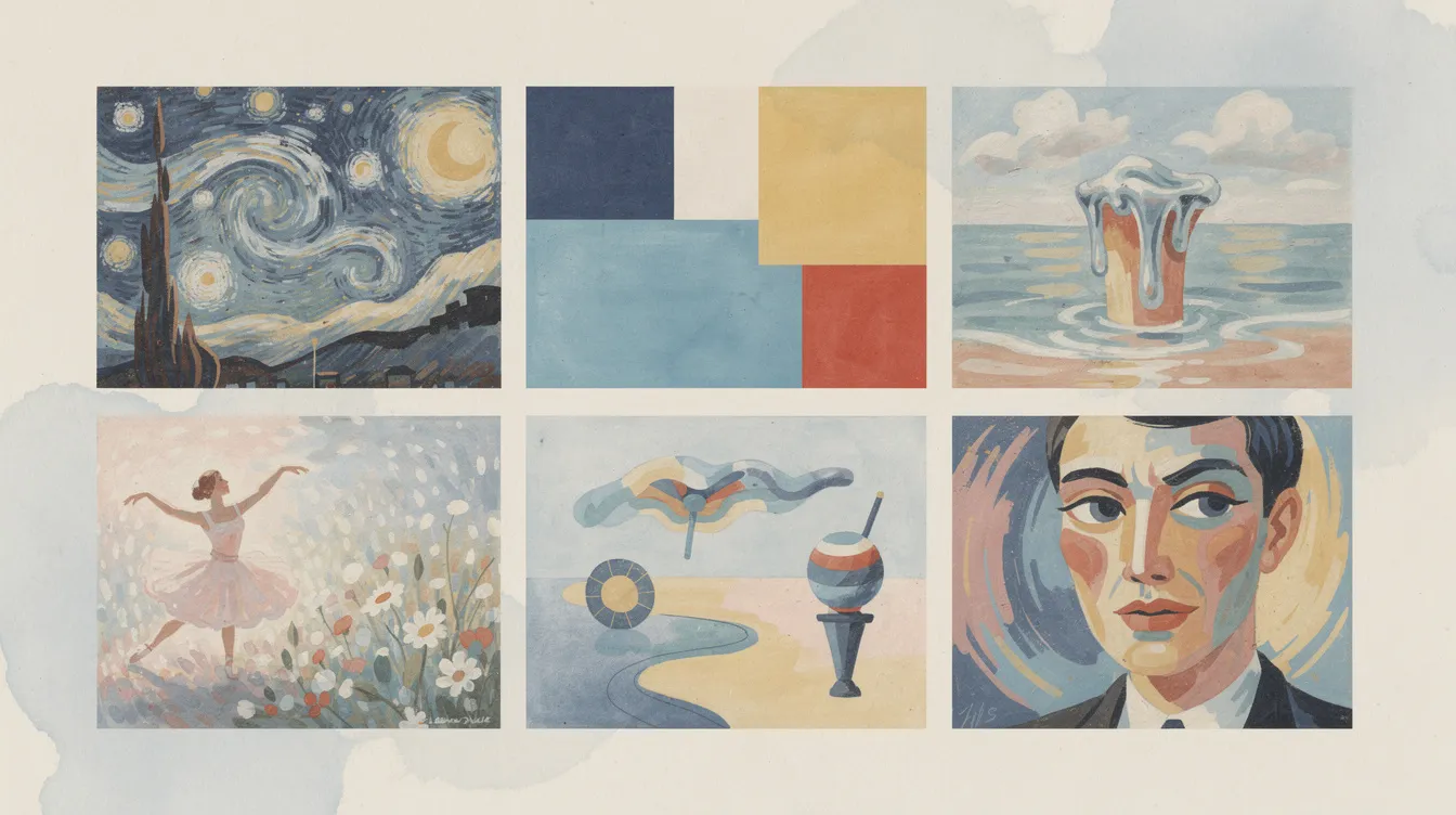 A collage of famous artworks that enable creativity.