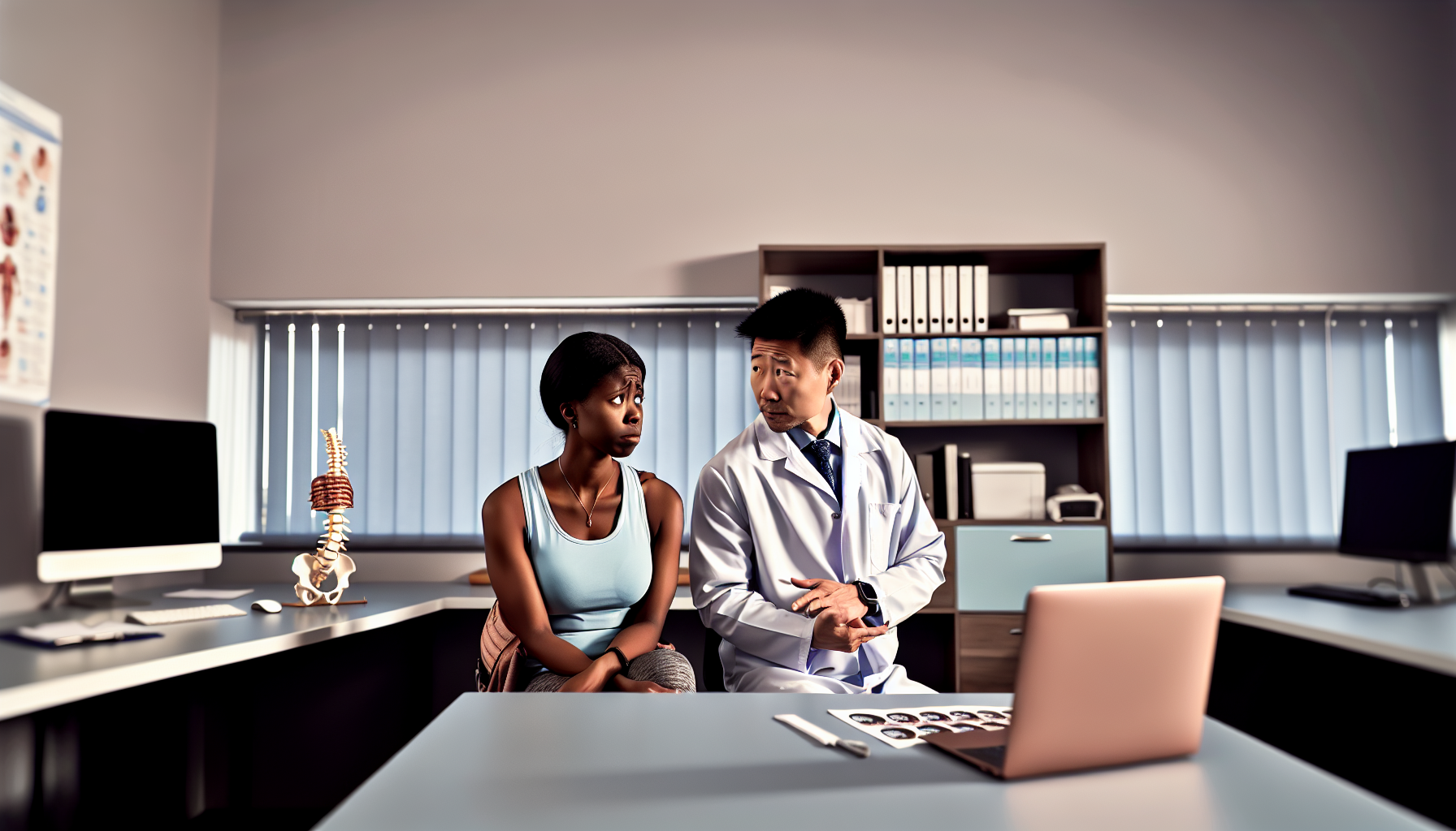Photo of a person consulting with a healthcare provider