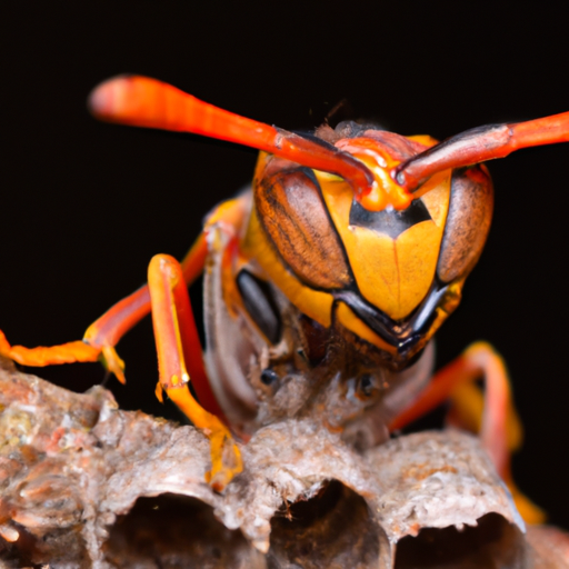 queen wasp appears from nest