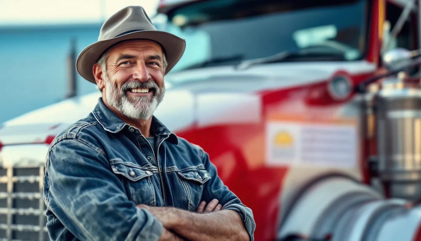 A truck driver receiving a safety bonus check, symbolizing incentives for maximizing income.