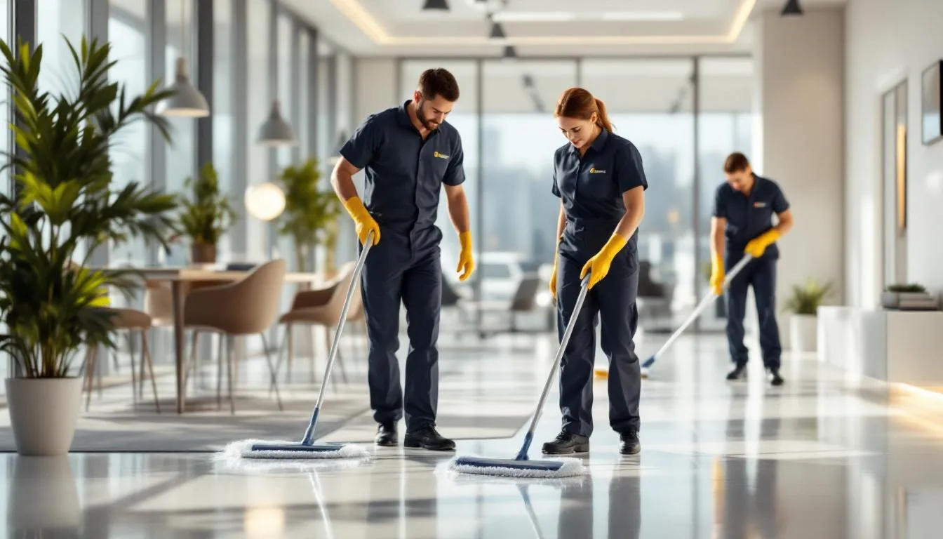 A professional cleaning team from a Kelowna cleaning company at work.