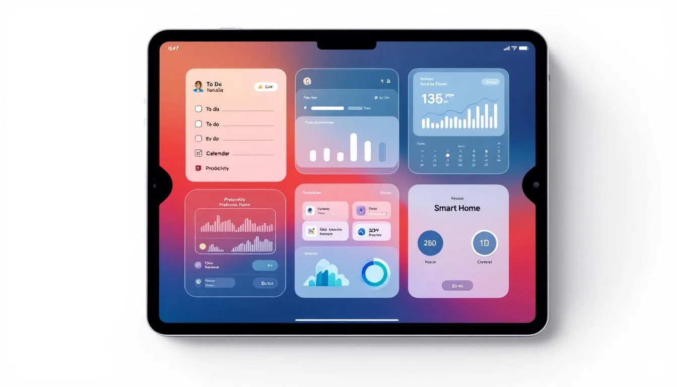 Différentes applications affichées sur un écran d'iPad, illustrant des outils d'automatisation.