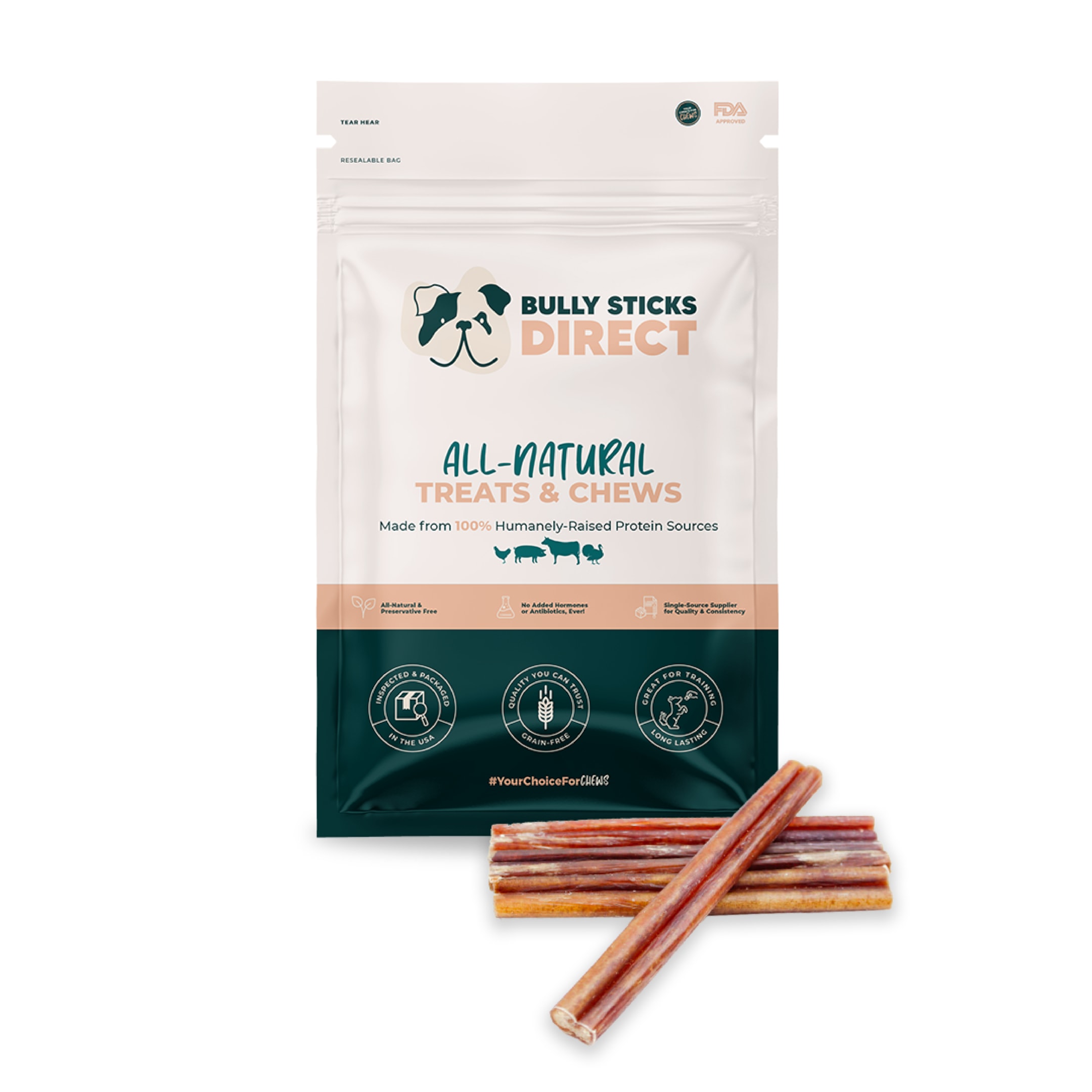 6 Inch Bully Sticks | Odor Free Select Beef Bully Sticks Package