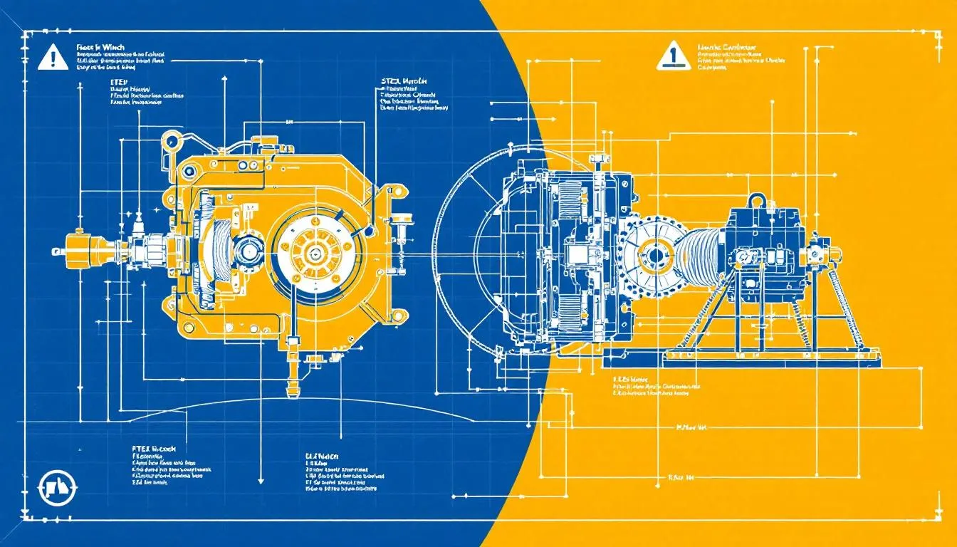 An illustration of a hydraulic winch for wreckers in action.