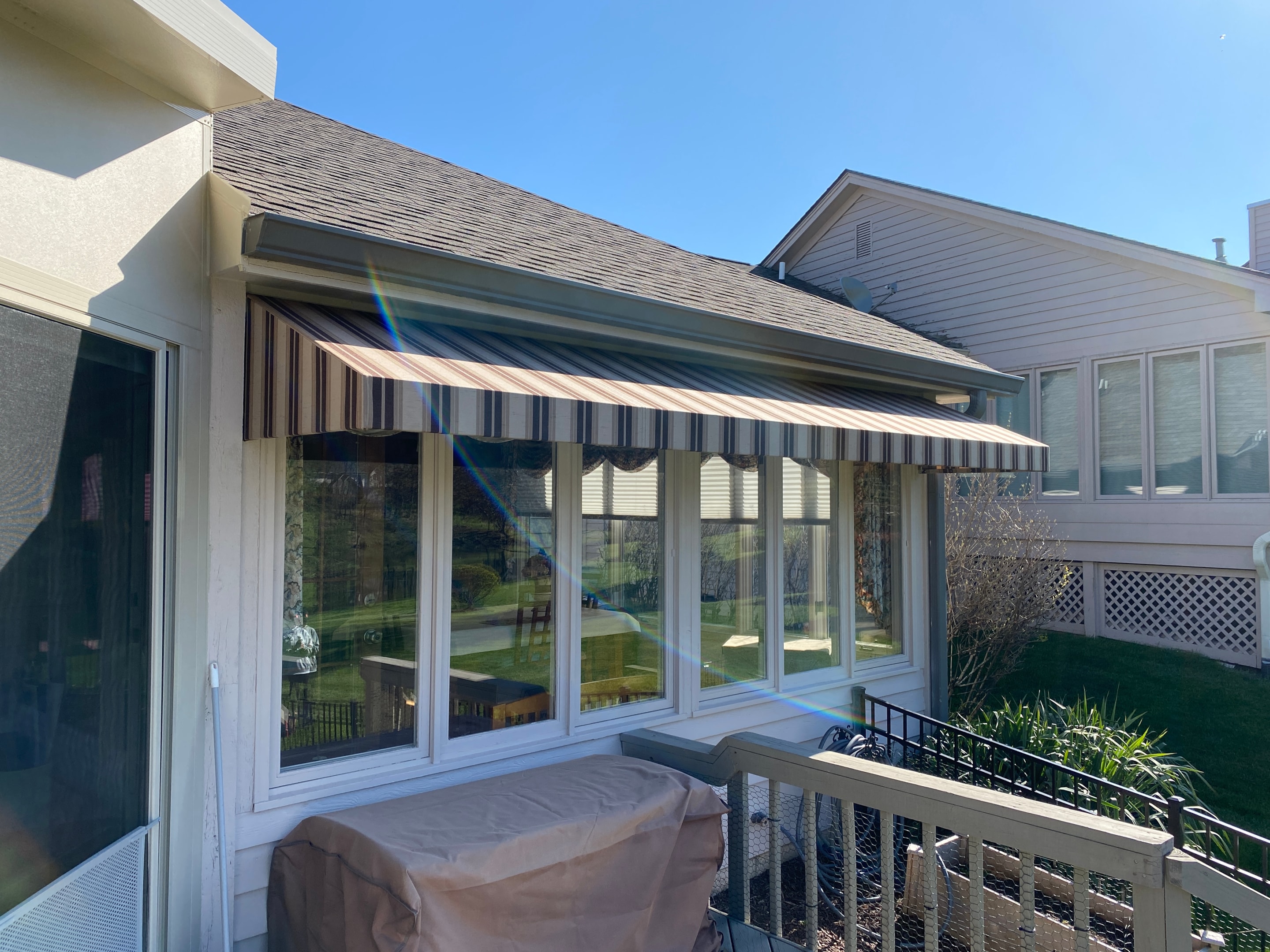 An awning can help create shade on those sunny days!