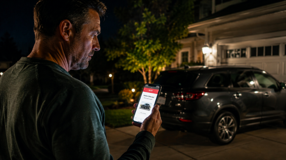 hidden GPS tracker for vehicle theft prevention and instant motion alerts
