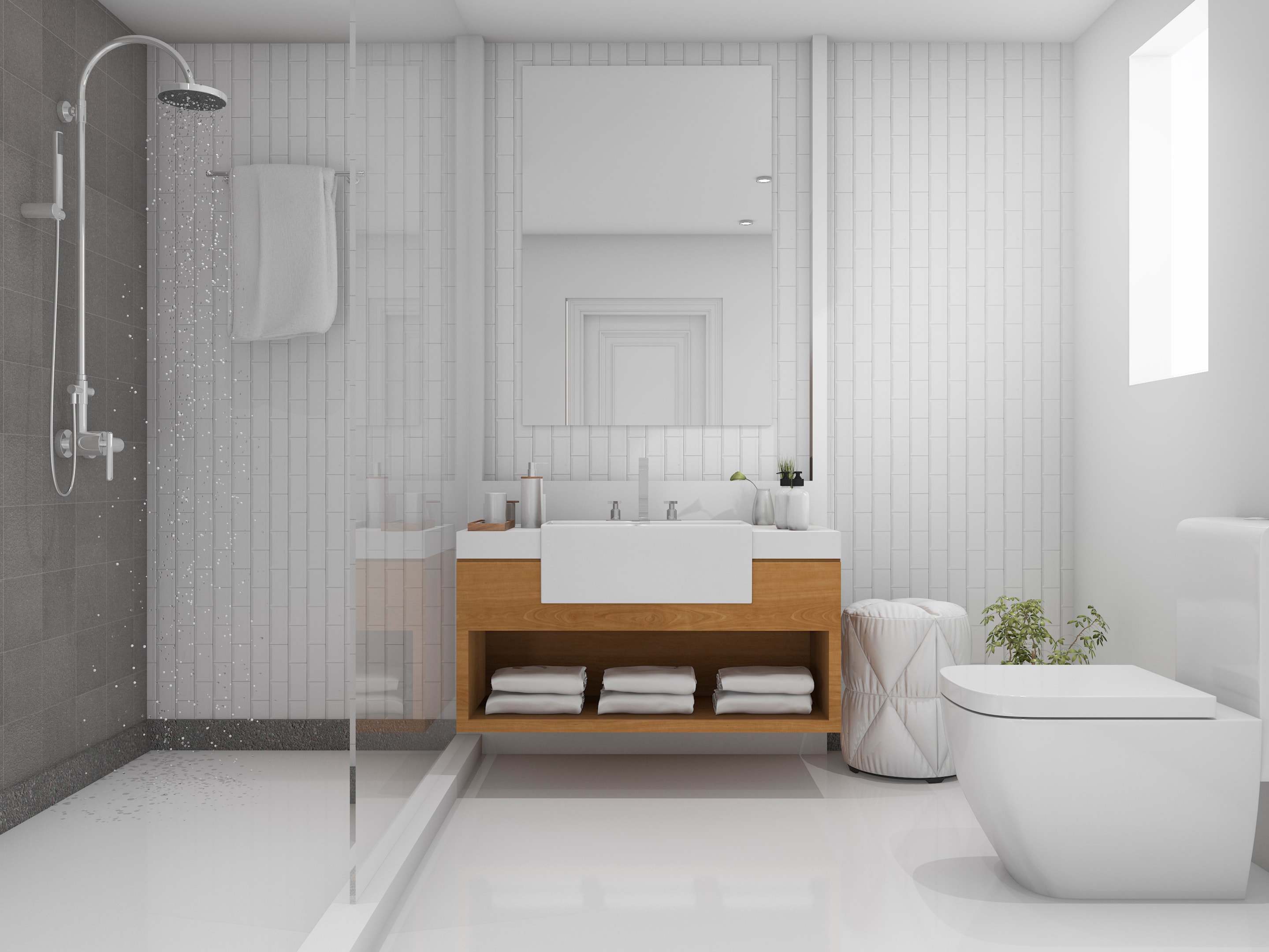 A well-equipped bathroom designed with smart planning that fits any space size