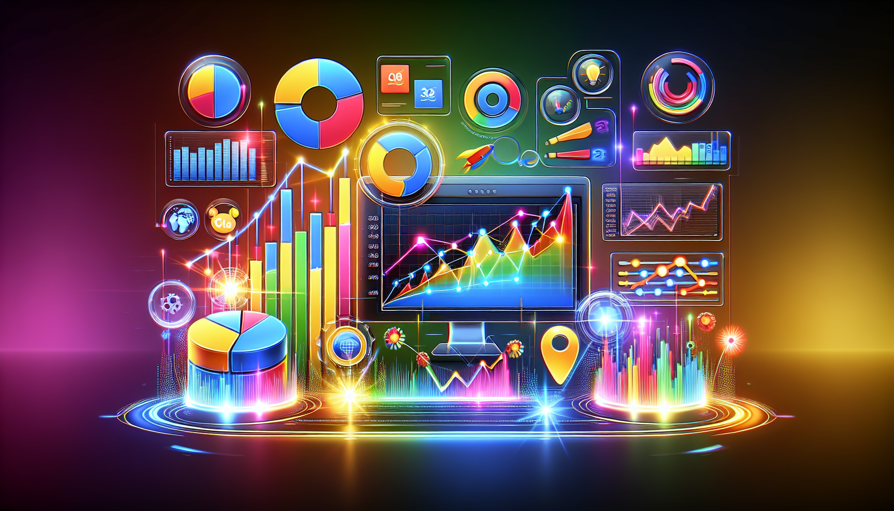 Een illustratie van het monitoren van SEO-prestaties met analysetools.