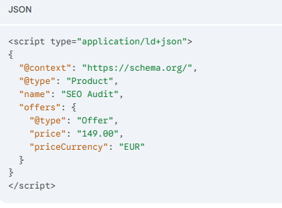 Voorbeeld product-schema