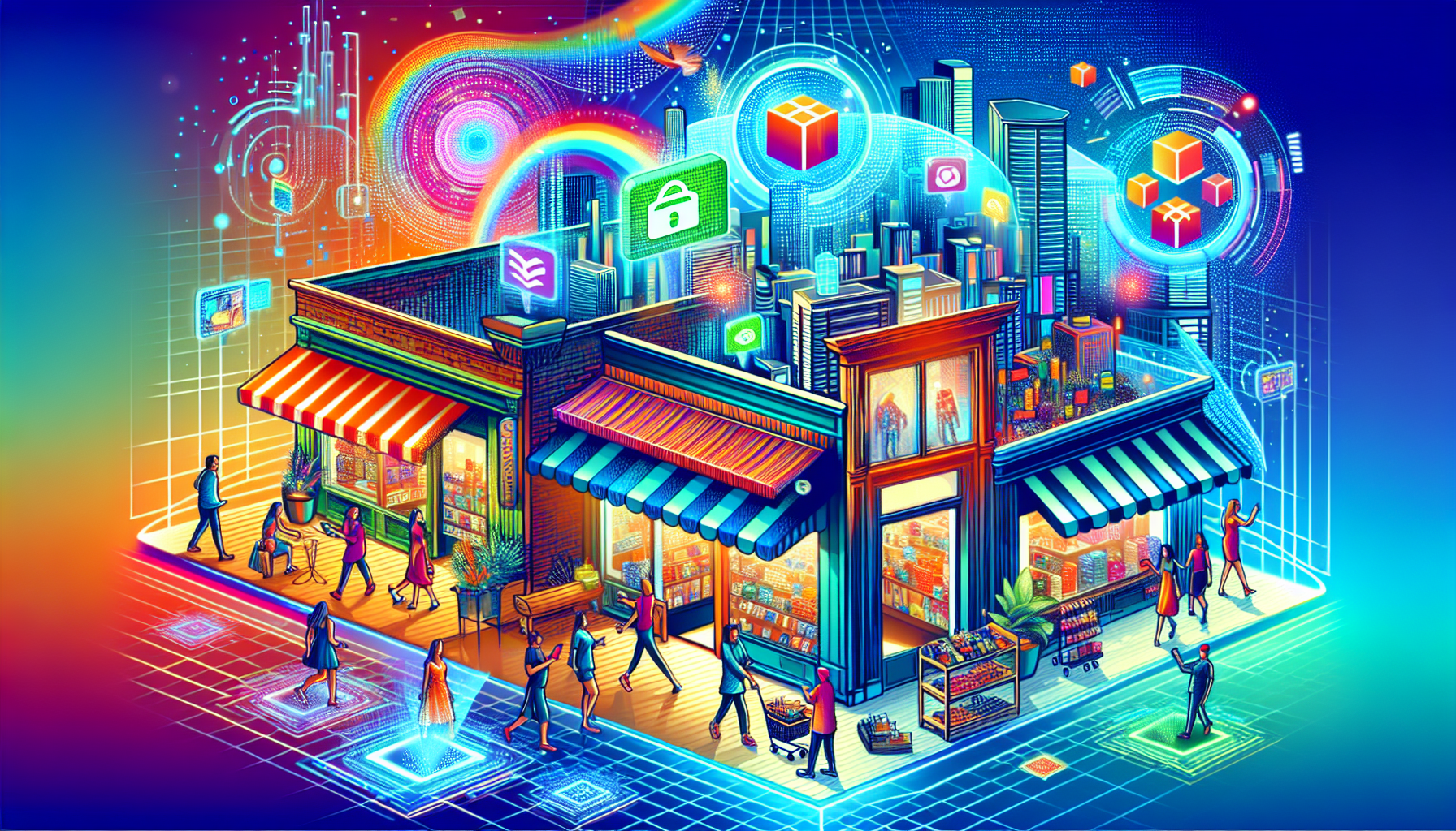 Illustration of digital commerce revolution