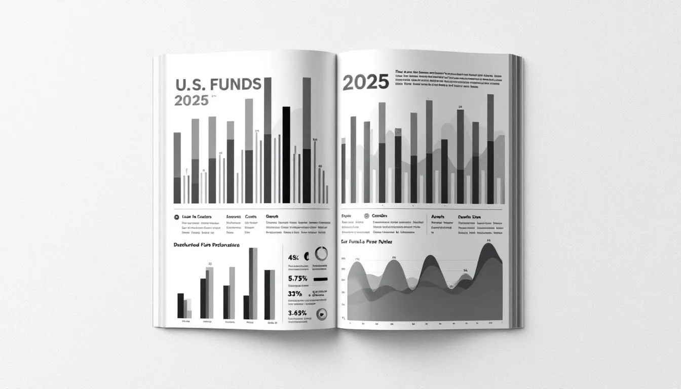En graf som visar de bästa USA fonderna för 2025.
