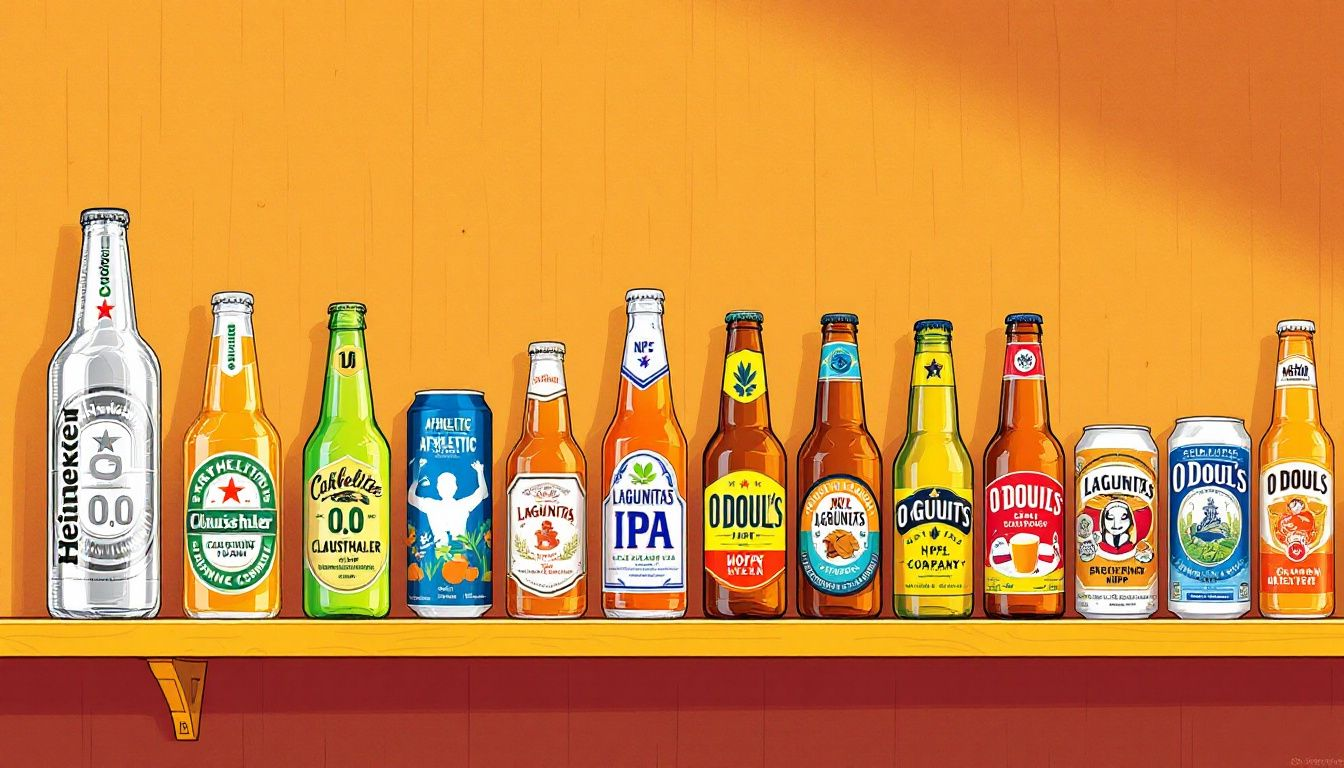 Popular non alcoholic beer brands on the market.