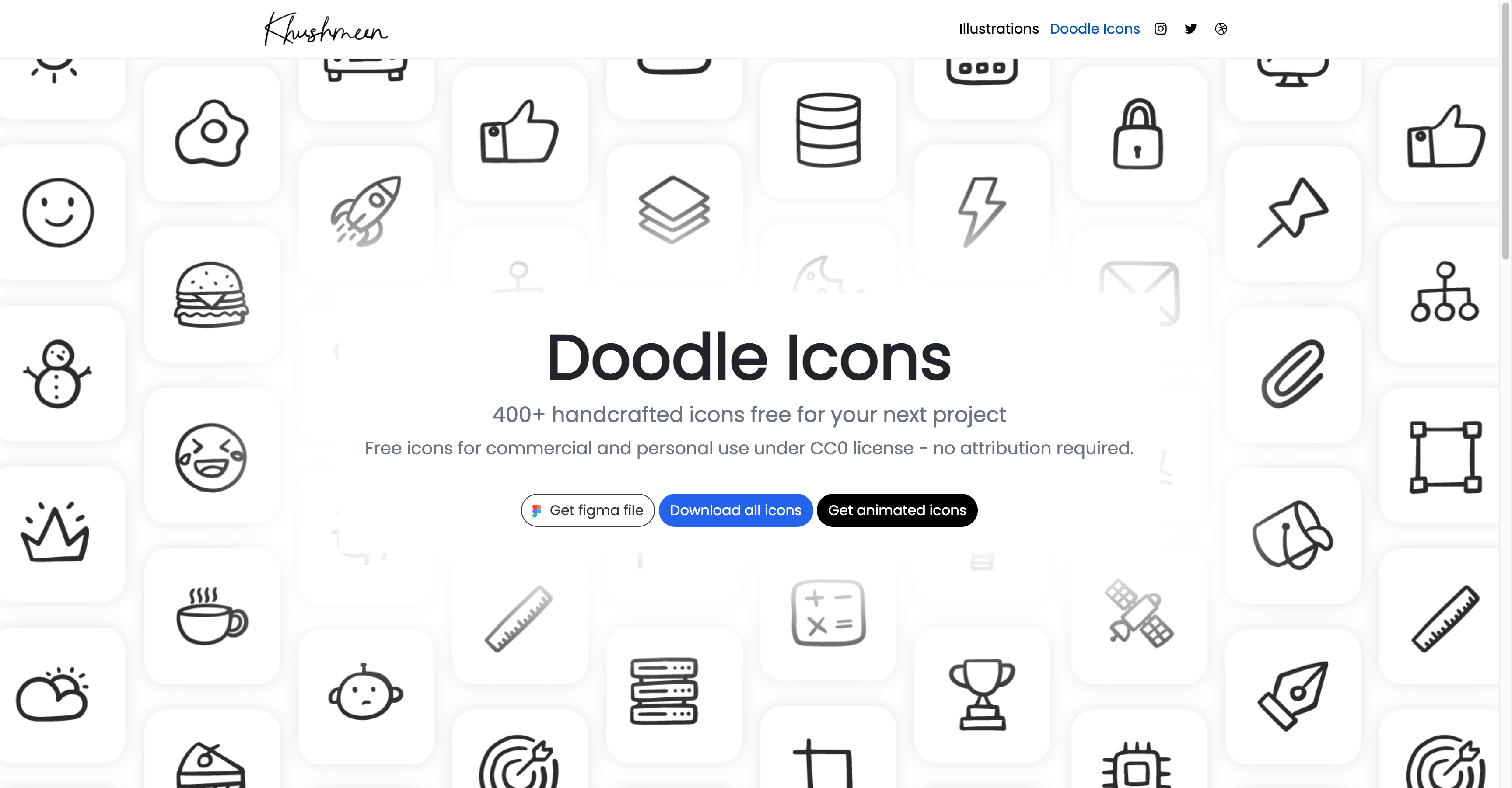 Doodle Icons Website