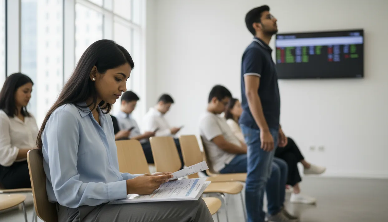 Embassy officials reviewing dummy flight tickets and visa applications in 2026