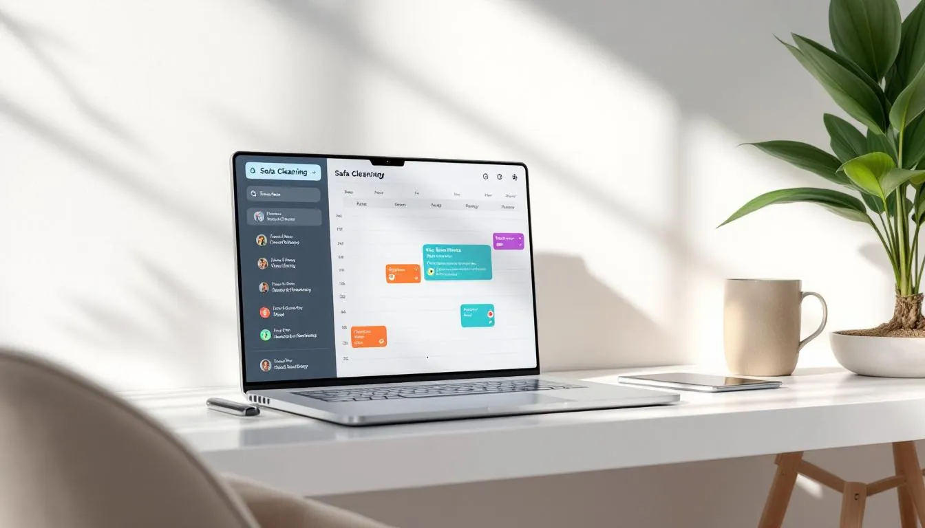 A schedule planner showing regular sofa cleaning appointments for a healthy living environment.