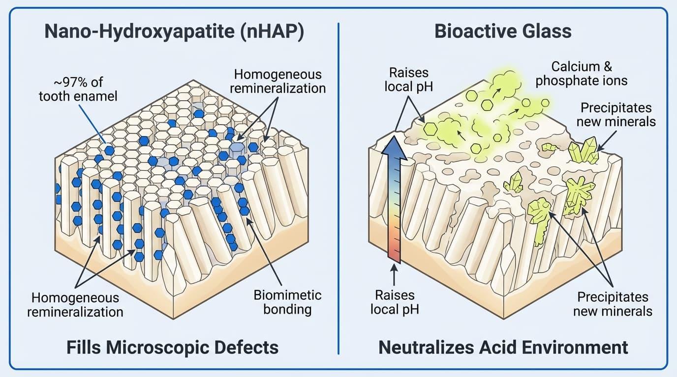 Fluoride-Free, Reimagined: Hydroxyapatite & Bioactive Glass