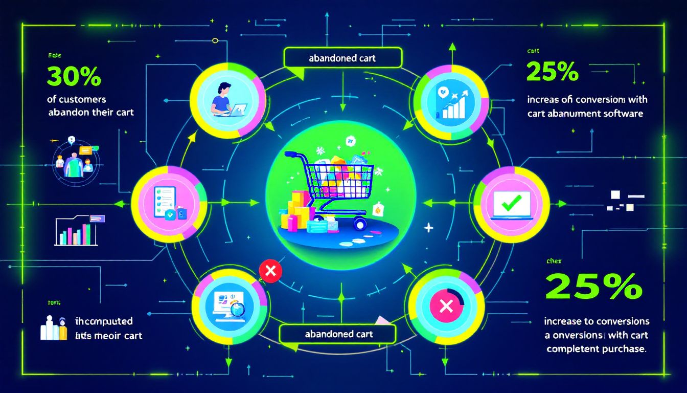 A graphic showing the importance of cart abandonment software in ecommerce.