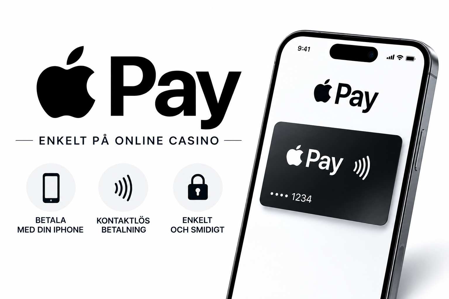 Apple Pay som enkel och kontaktlös betalningsmetod på online casino.