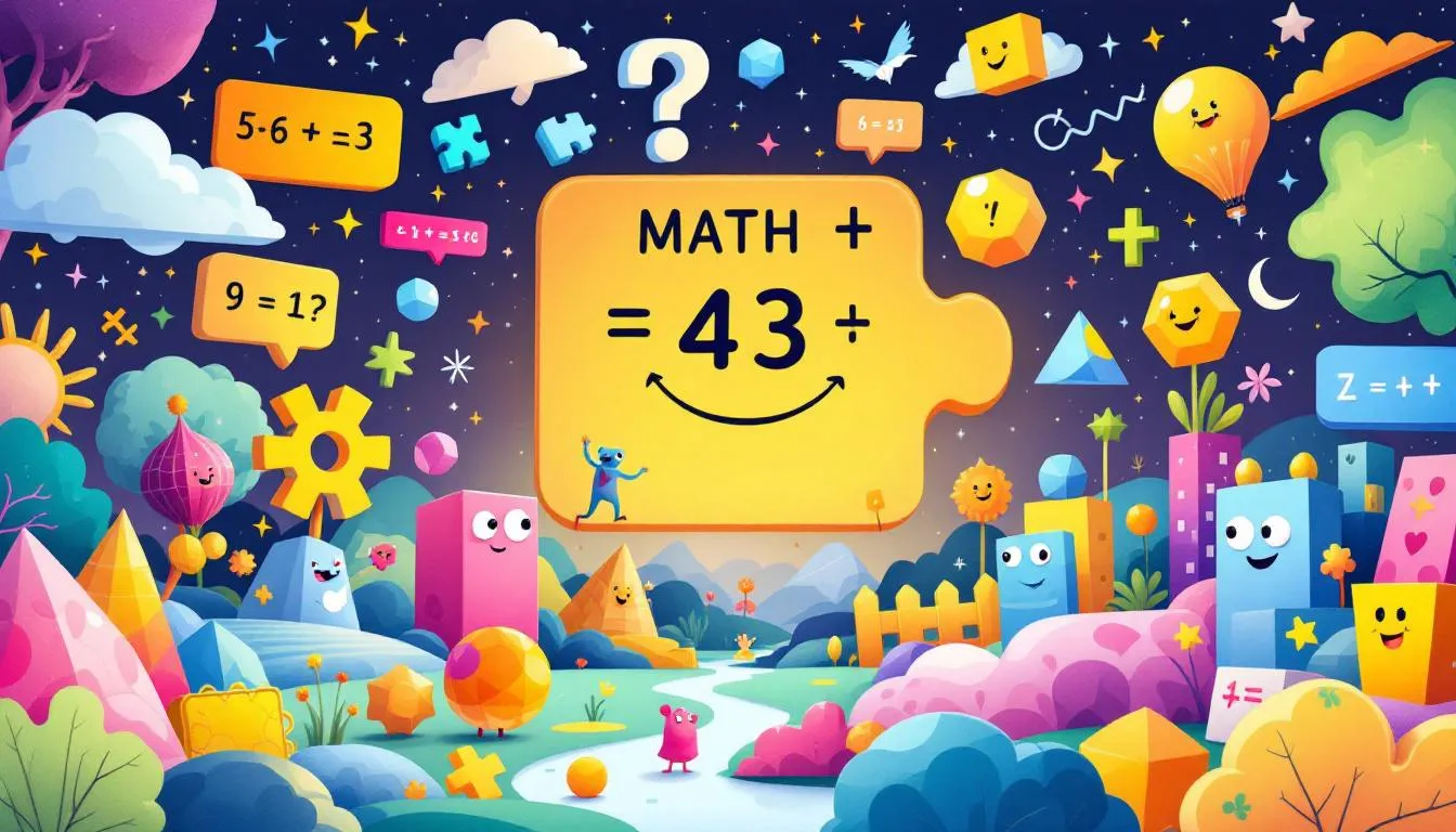 An engaging illustration of math brain teasers showcasing various types of puzzles.