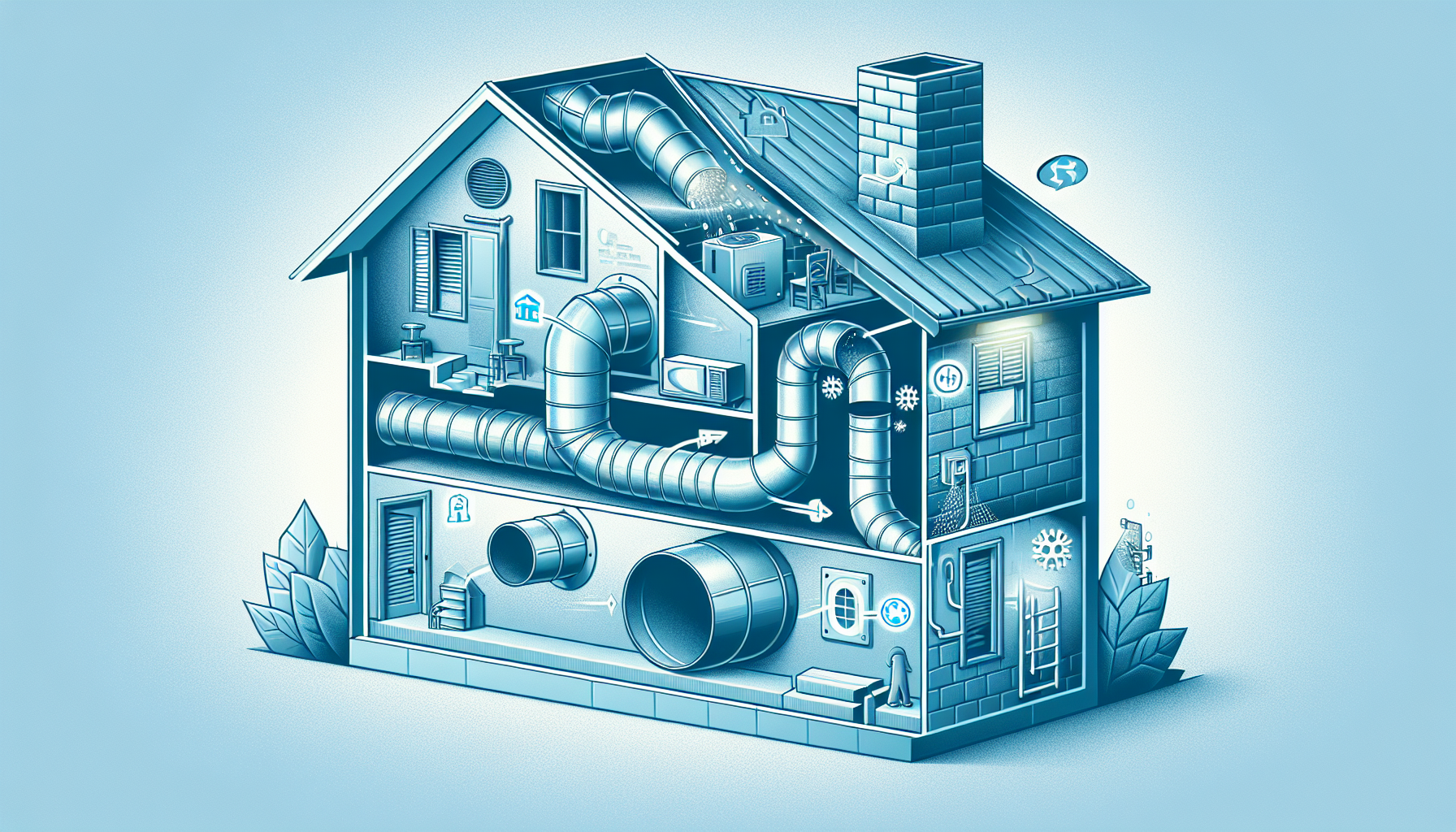 Illustration of common causes of duct leaks