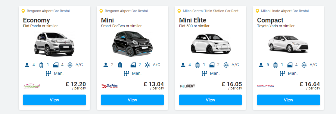 Discover Cars  pricing