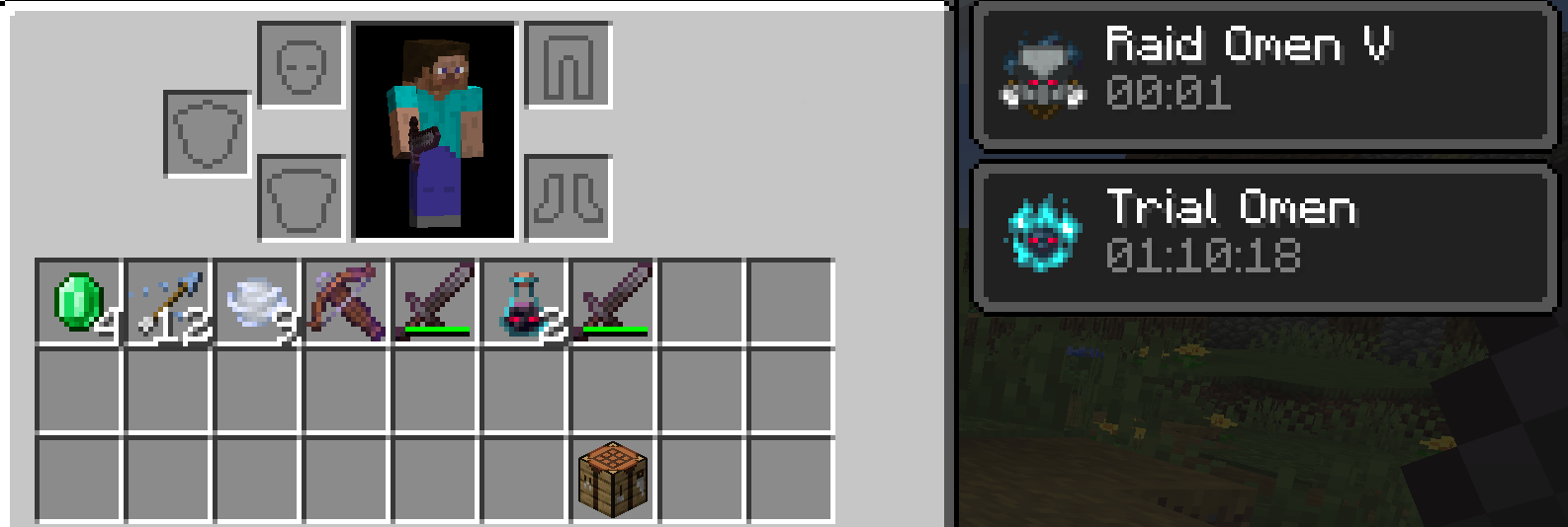 See which effects you've maintained by checking your inventory. They'll appear on the right-hand side.