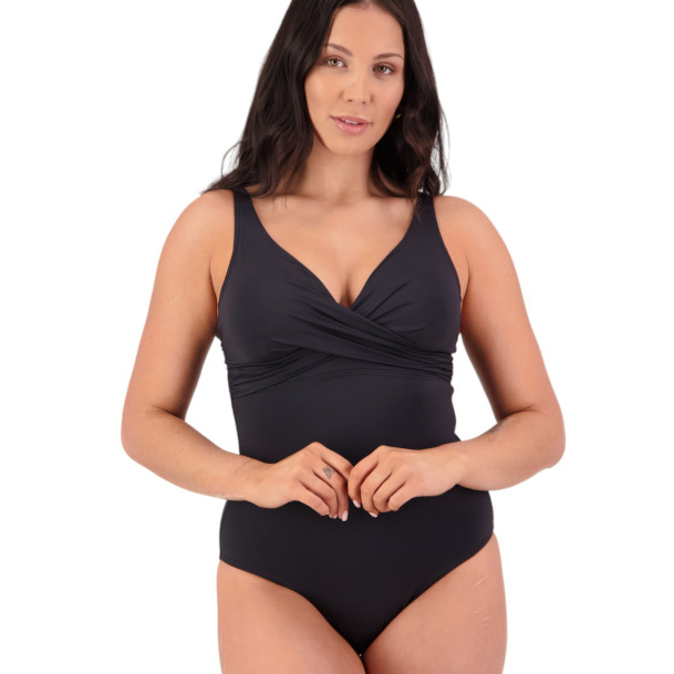 Laced-back plunging neck one-piece Reversible design