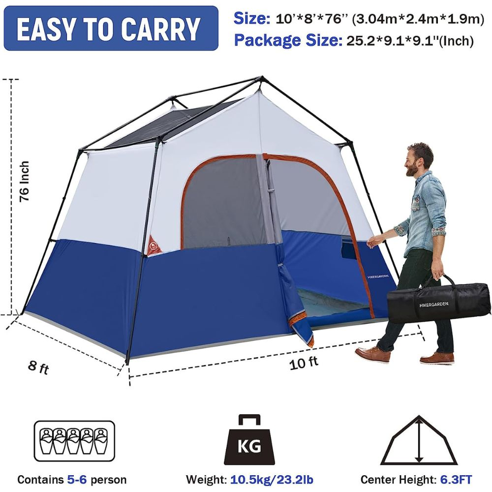 HIKERGARDEN 6-Person Camping Tent