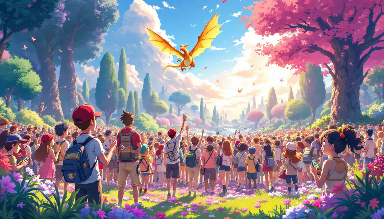 Ein Pokémon Go Event mit vielen Spielern, die zusammenkommen.