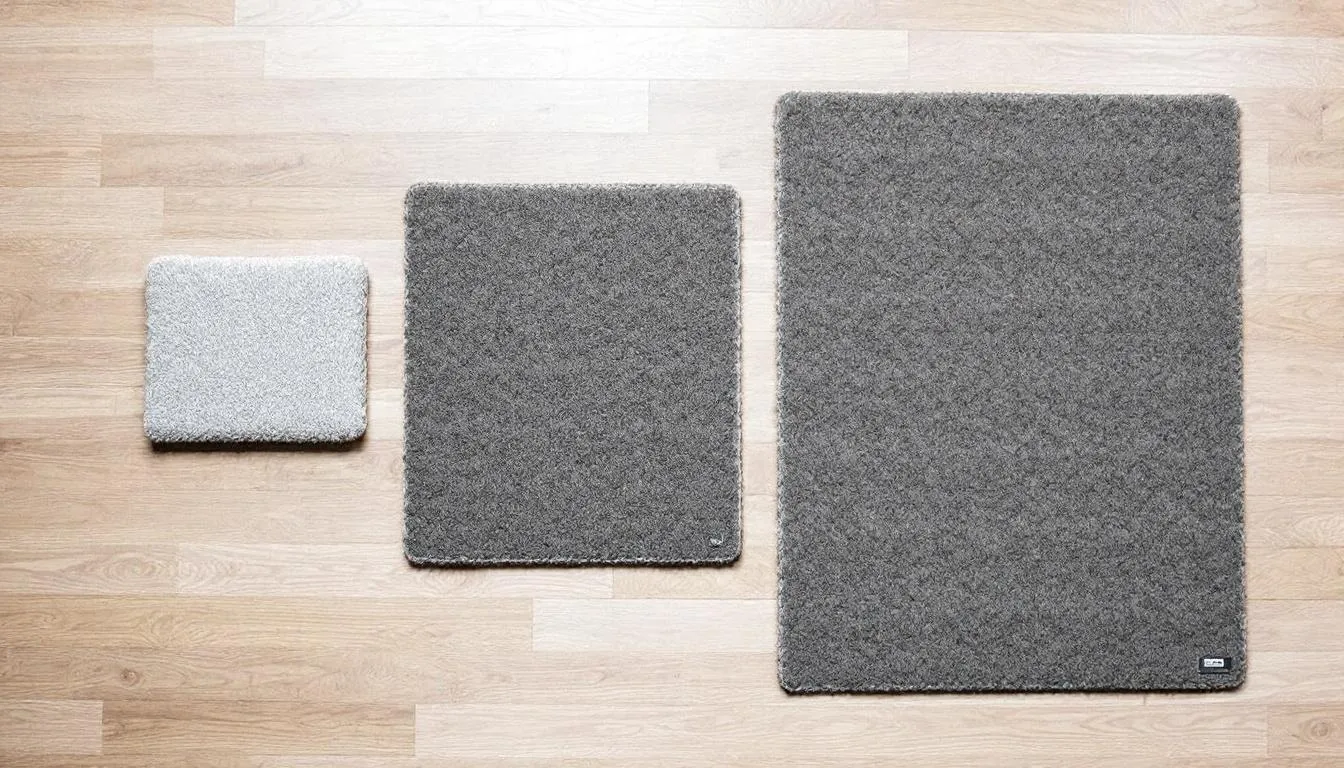 The image shows a variety of snuffle mats of different sizes laid out on a floor, highlighting their size differences. These mats, designed for dogs to find hidden treats, provide mental stimulation and engaging activities for pets, making them a great choice for dog lovers and pet parents.