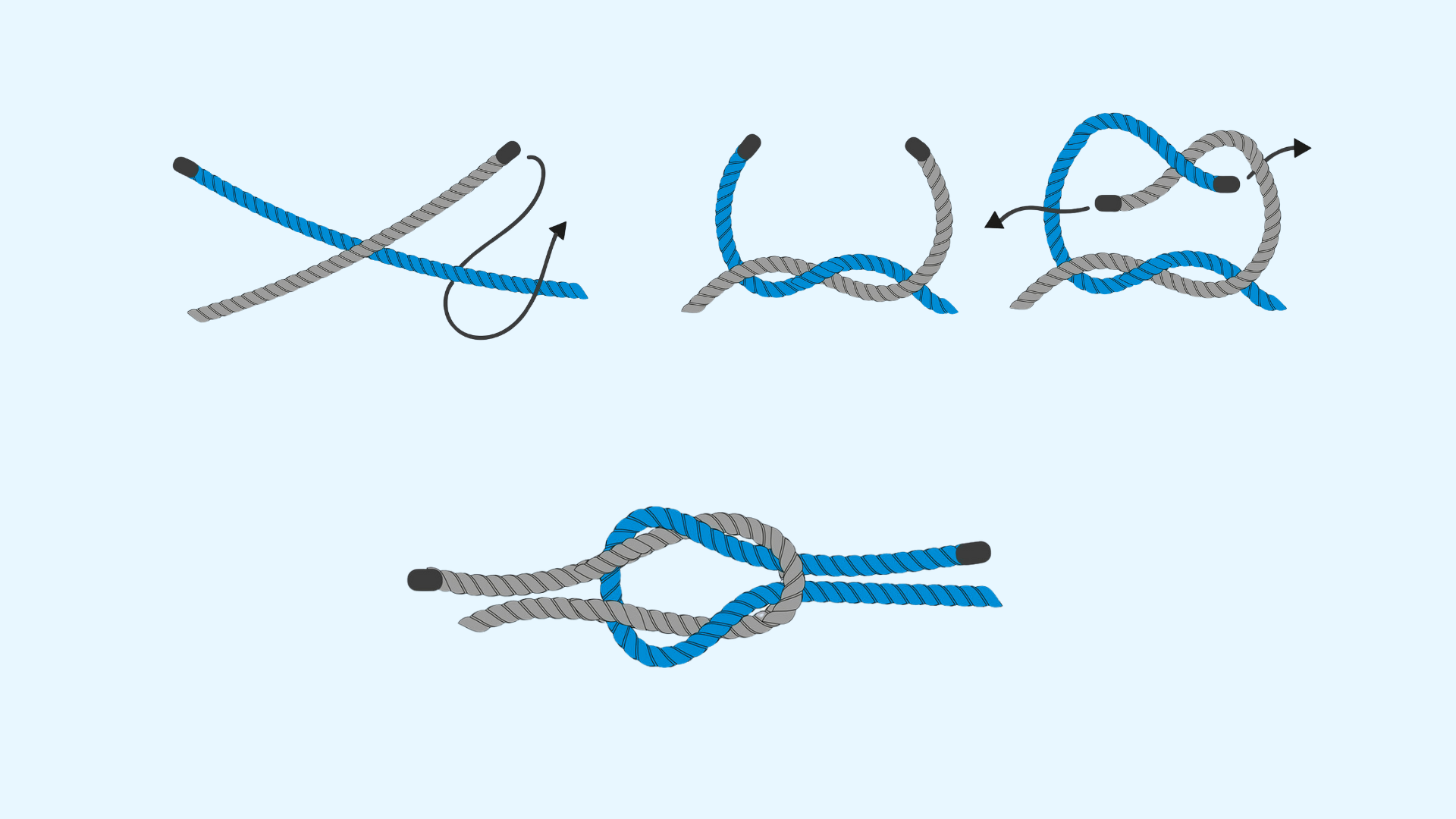 Anleitung für einen Kreuz-Seemannsknoten
