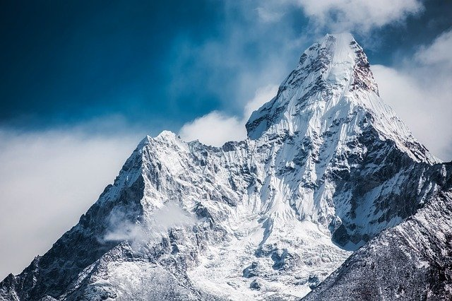 Base camp, snow, mountain