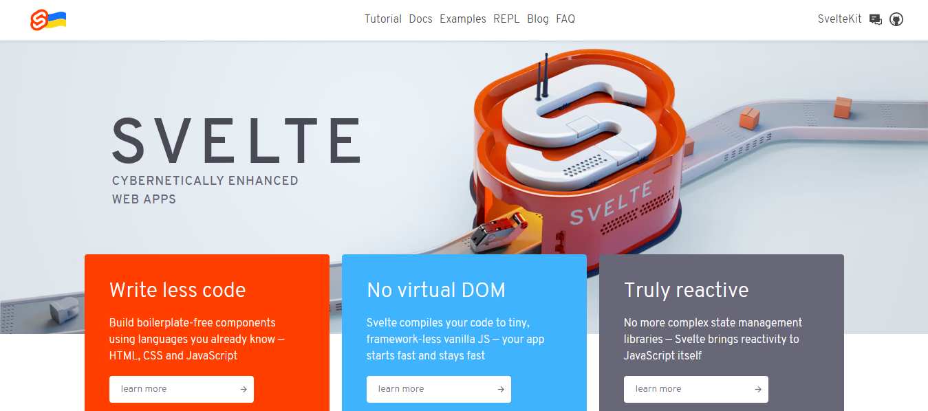 Svelte rich user interface & two way data binding for web applications frontend development frameworks