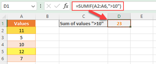 SUMIF - Data type - Numbers