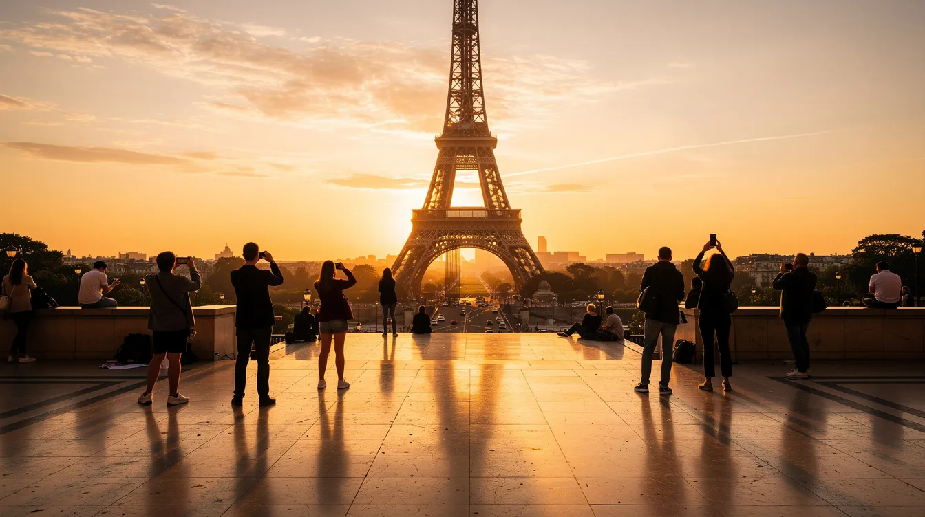 Eiffel Tower at golden hour