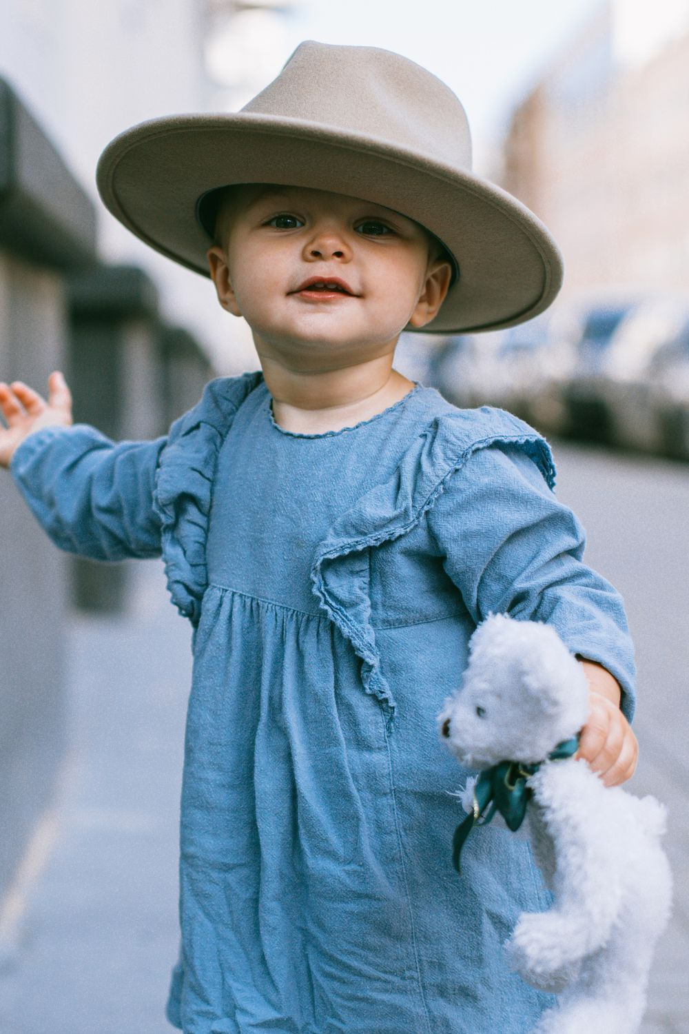 adorable toddler in a dress