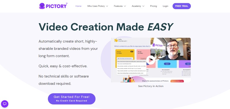 pictory homepage