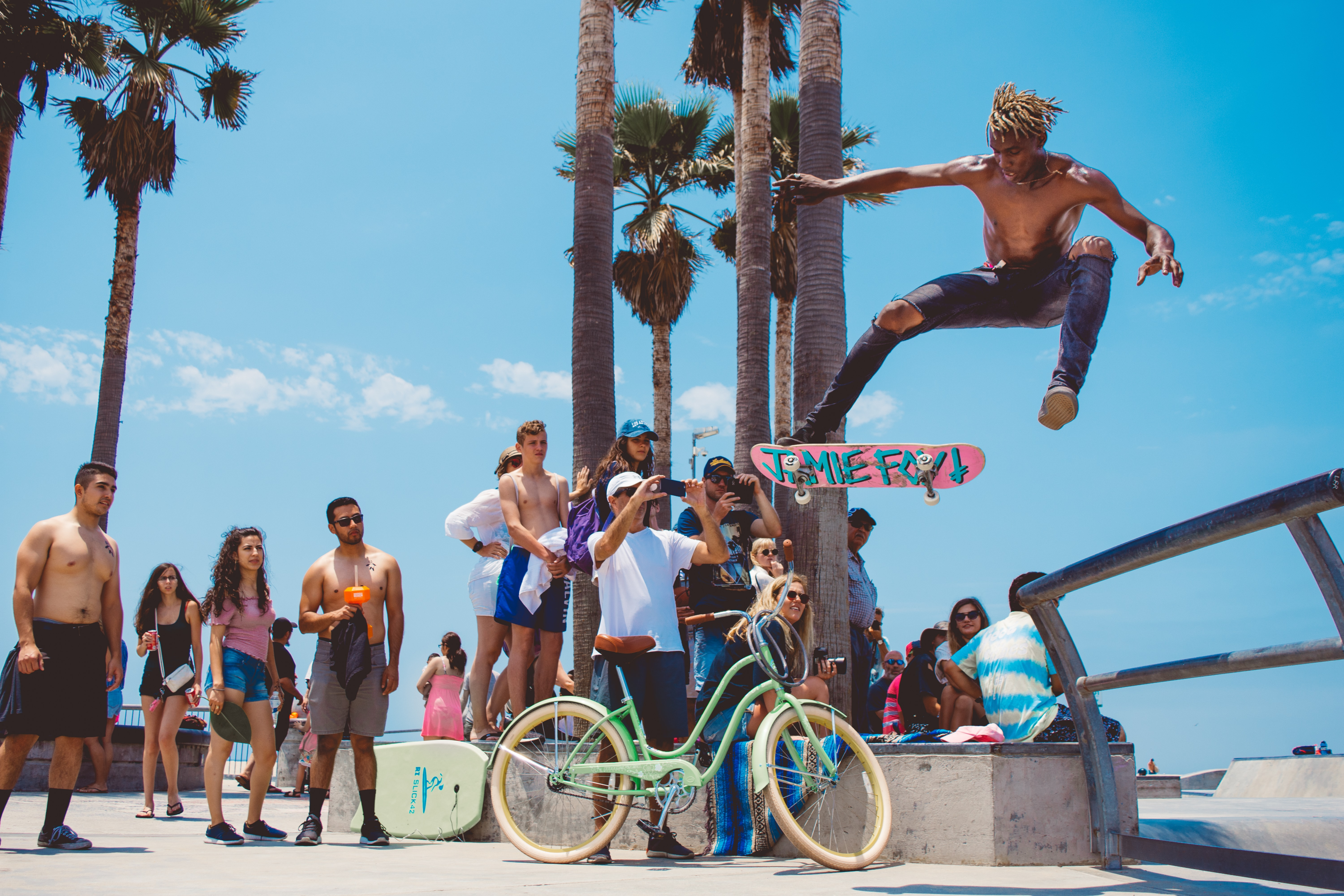 People at the Venice Beach Skate Park