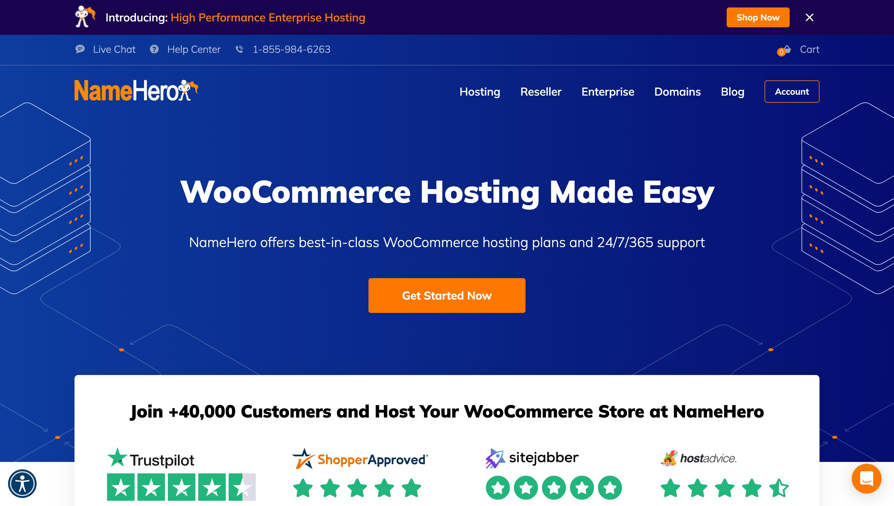 NameHero web host offers WooCommerce store hosting packages 