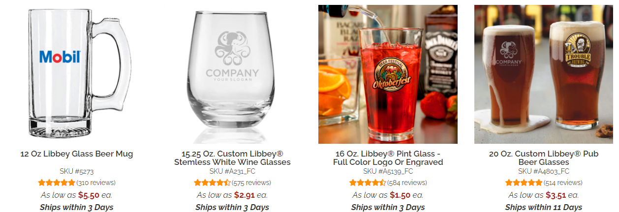 tall beer glassware