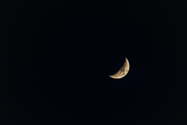 half moon, moon, night