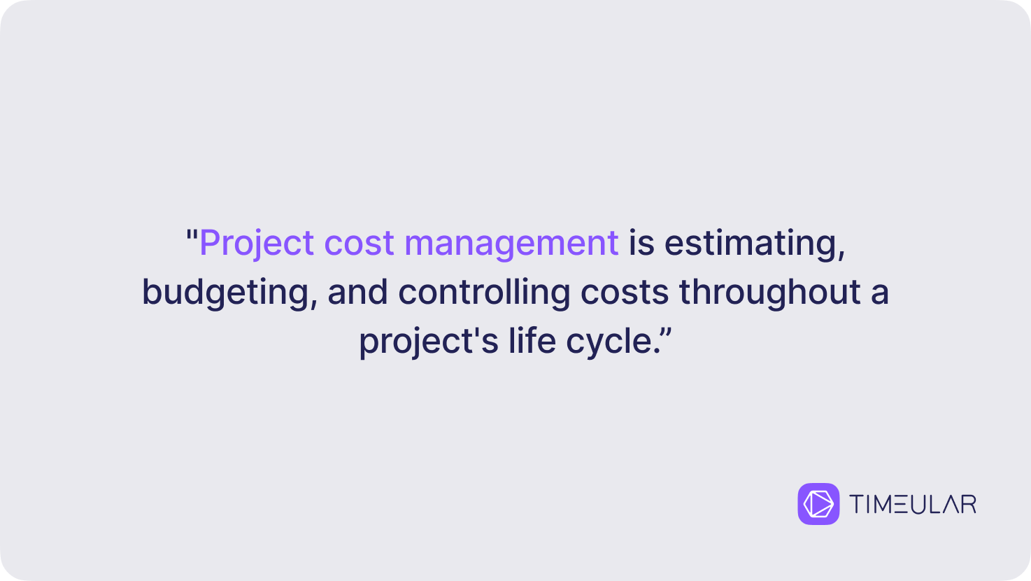 Project cost management