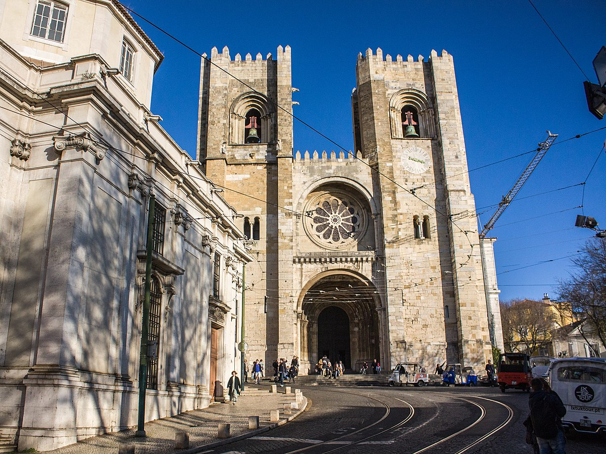 A view of Lisbon's beautiful architecture with its narrow cobbled streets