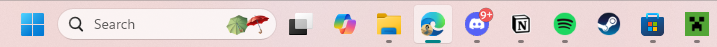 The added Minecraft Launcher icon to the desktop taskbar.