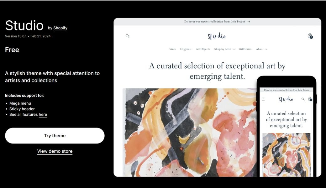 free shopify themes - studio
